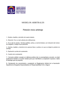 MODELOS ARBITRALES Petición inicio arbitraje
