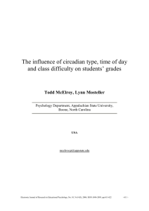 The influence of circadian type, time of day and class difficulty on