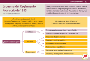 Esquema del Reglamento Provisorio de 1815