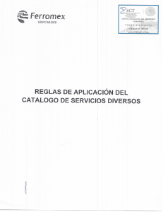 reglas de aplicación de la tarifa de servicios diversos