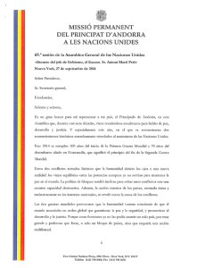del principat d`andorra a les nacions unides