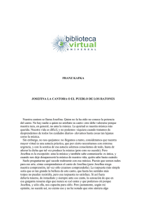 FRANZ KAFKA JOSEFINA LA CANTORA O EL PUEBLO DE LOS