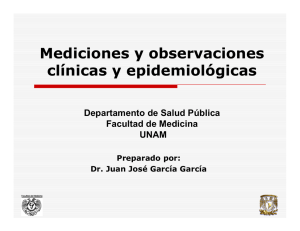 Mediciones y observaciones clínicas y epidemiológicas