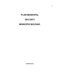 PLAN MUNICIPAL 2013-2017 MUNICIPIO BOLÍVAR.