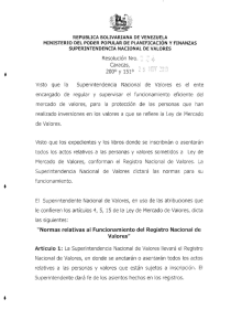 Normas Relativas al Funcionamiento del Registro Nacional de