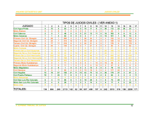 TIPOS DE JUICIOS CIVILES ( VER ANEXO 1) TOTALES: