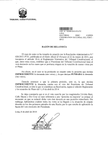 RAZÓN DE RELATORÍA El caso de autos se ha resuelto de acuerdo