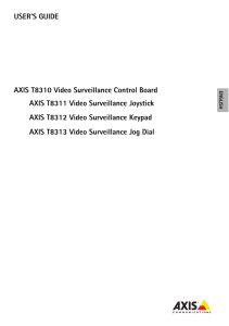 USER`S GUIDE AXIS T8310 Video Surveillance Control Board AXIS