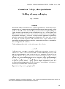 Memoria de Trabajo - Revista de Psicología