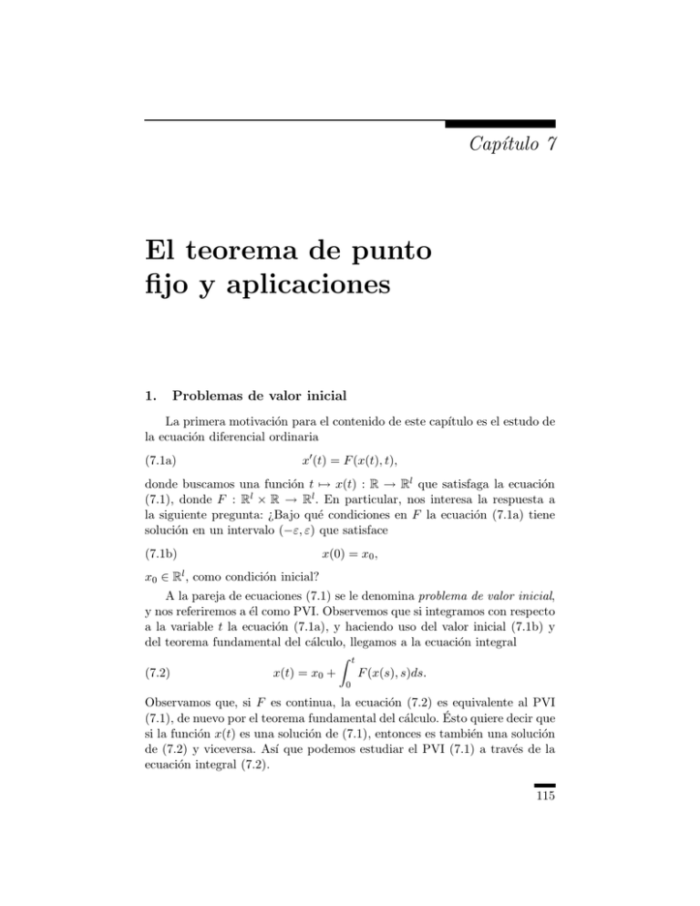 El teorema de punto fijo y aplicaciones