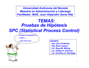 Pruebas de Hipótesis SPC (Statistical Process Control) TEMAS: