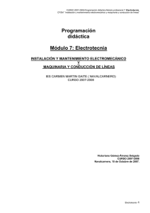 Programación didáctica Módulo 7: Electrotecnia