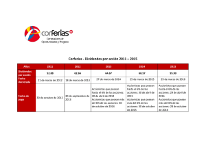 Corferias - Dividendos por acción 2011 – 2015