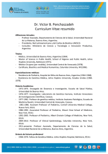 Dr. Victor B. Penchaszadeh Curriculum Vitae resumido