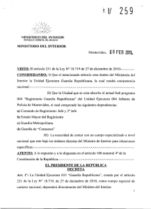 la guardia republicana dependerá directamente del ministerio del