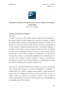 Dificultades frecuentes en la elaboración de provectos de trabajos