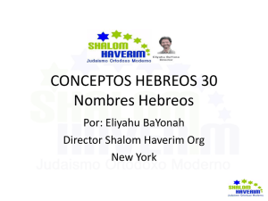 CONCEPTOS HEBREOS 30 Nombres Hebreos
