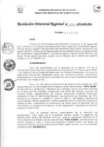 Resolución Directoral Xegional N° 9 9.2 -2015-GRU-DRA