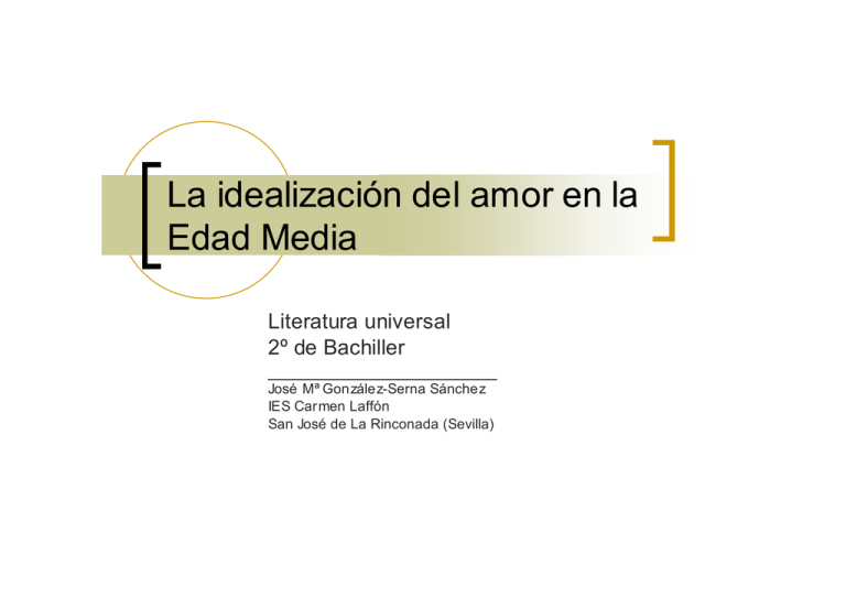 La Idealizaci n Del Amor En La Edad Media