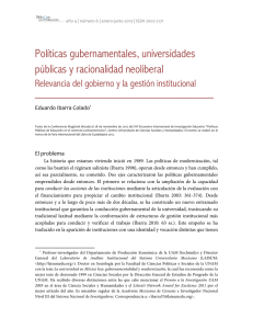 Políticas gubernamentales, universidades públicas y racionalidad