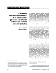 Las reformas neoliberales del sector de la salud: déficit gerencial y