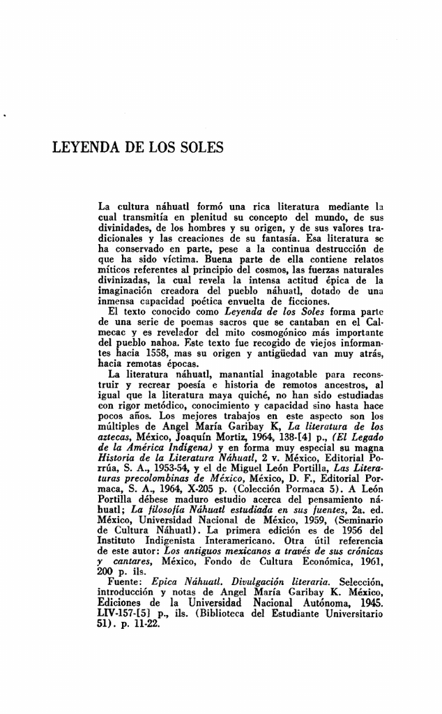 leyenda de los soles Instituto de Investigaciones Históricas leyenda de los soles Instituto de Investigaciones Históricas