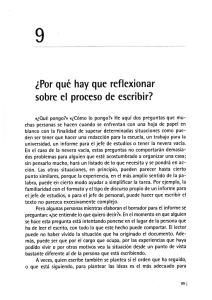 ¿Por qué hay que reflexionar sobre el proceso de escribir?