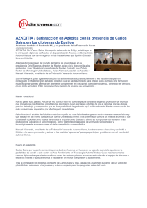 AZKOITIA / Satisfacción en Azkoitia con la presencia de Carlos
