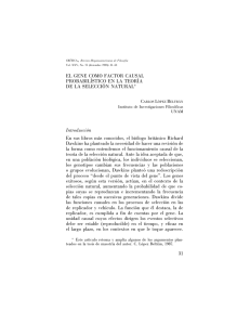 EL GENE COMO FACTOR CAUSAL PROBABILÍSTICO EN LA