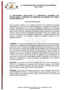Acuerdo 037 - Noviembre 2012 - LX Legislatura