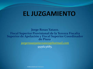 Jorge Rosas Yataco. Fiscal Superior Provisional de la Tercera