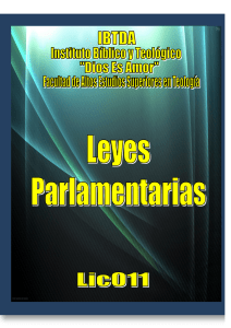 LIC011-Leyes Parlamentarias - Ministerio Internacional Dios Es Amor