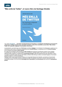 "Més enllà de Twitter", el nuevo libro de Santiago Giraldo
