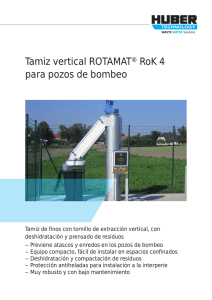 Tamiz vertical ROTAMAT® RoK 4 para pozos de bombeo