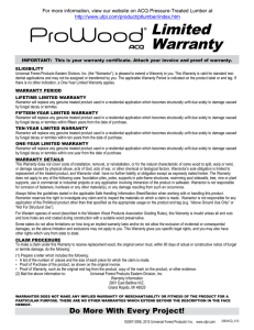 ProWood ACQ Limited Warranty - Bilingual