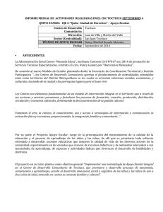 INFORME MESUAL DE ACTIVIDADES REALIZADAS EN EL CDC