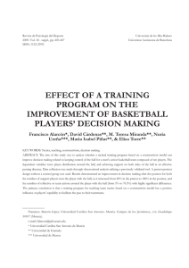 effect of a training program on the improvement of basketball players