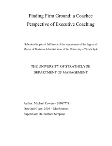 Finding Firm Ground: a Coachee Perspective of Executive Coaching