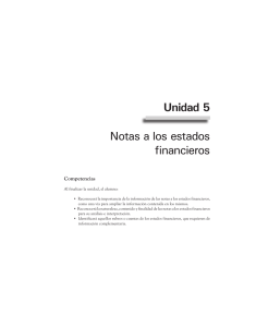 Unidad 5 Notas a los estados financieros
