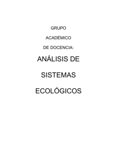 ANÁLISIS DE SISTEMAS ECOLÓGICOS