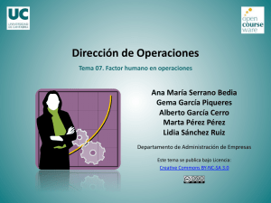 Dirección de Operaciones Tema 07. Factor humano en operaciones