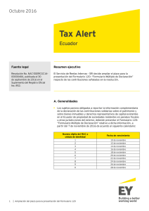 Tax Alert - Ampliación del plazo para presentación del