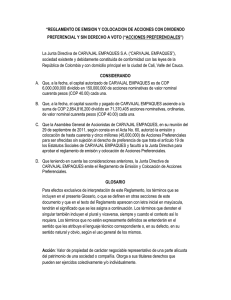 &ldquo;reglamento de emision y colocacion de acciones con dividendo