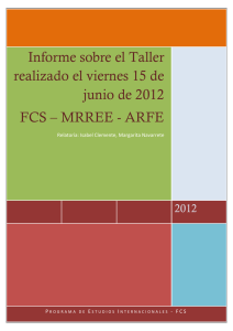 Informe sobre el Taller realizado el viernes 15 de junio de 2012 FCS