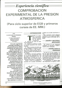 Comprobación experimental de la presión atmosférica