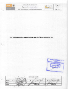 163. Procedimiento para la certificación de documentos