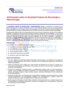 Información sobre la Sociedad Cubana de Neurología y Neurocirugía