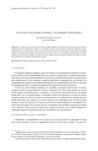 A VUELTAS CON AGENCIA MORAL: UNA PERSPECTIVA CRÍTICA