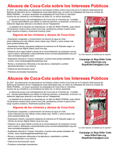 Abusos de Coca-Cola sobre los Intereses Públicos