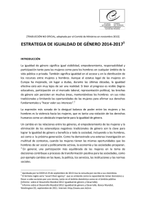 ESTRATEGIA DE IGUALDAD DE GÉNERO 2014-2017